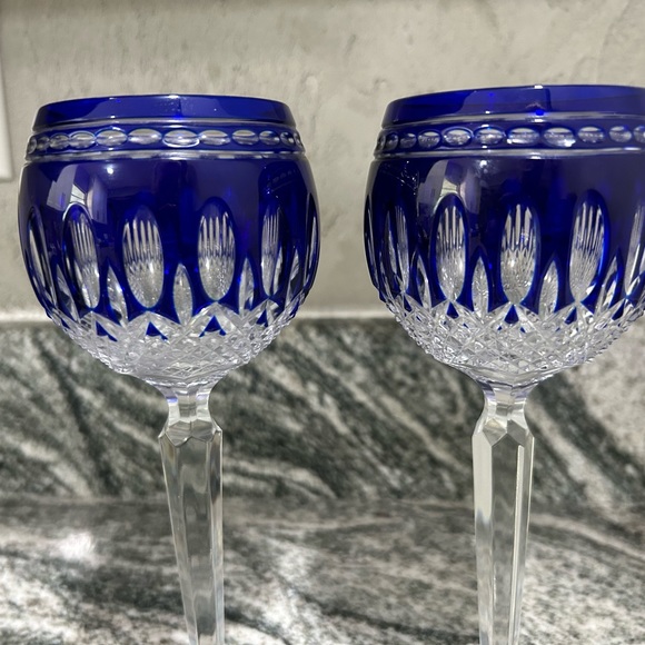 Waterford Clarendon, cobalt wine hock pair. Like new, never used! - Picture 3 of 4
